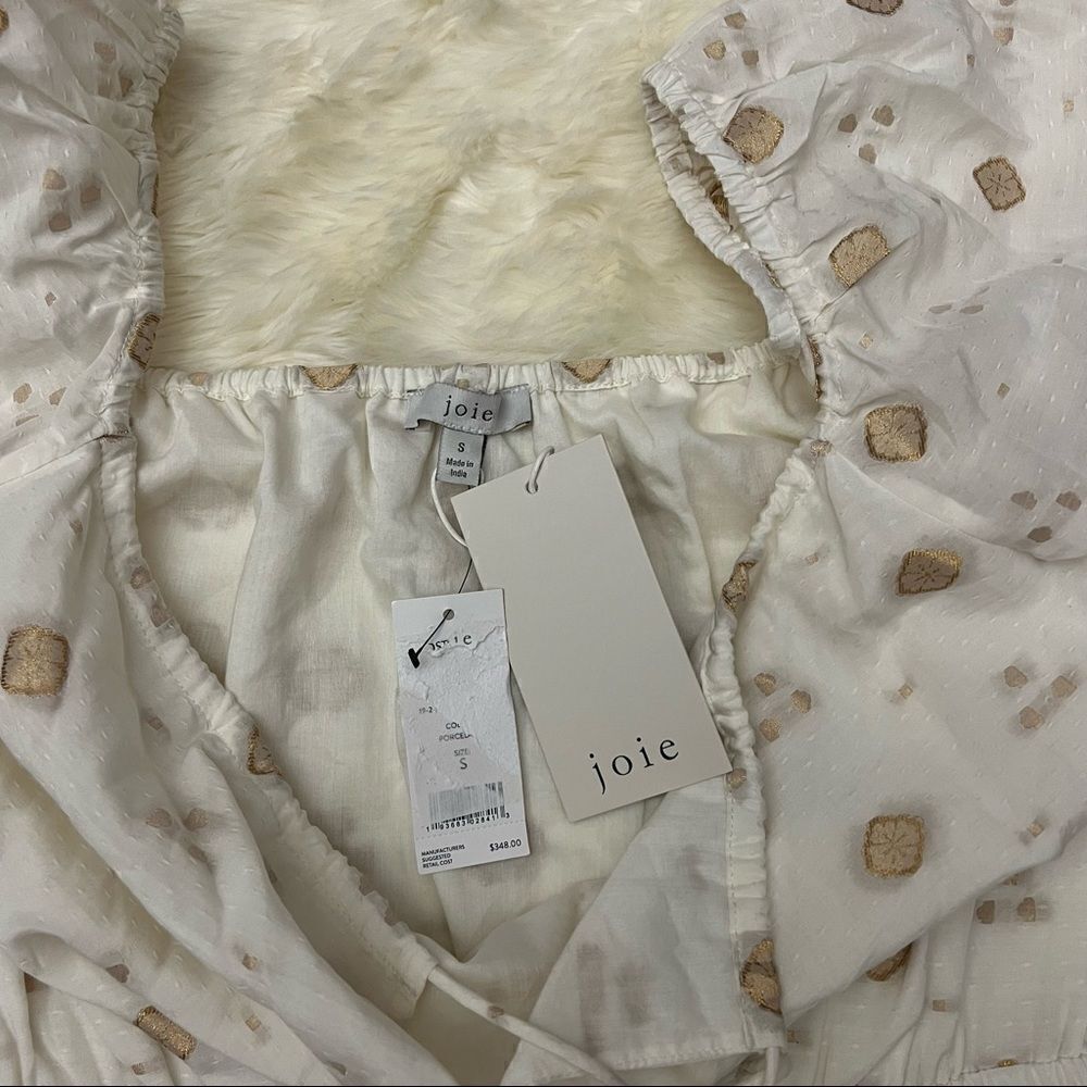 Joie mianda white and gold peasant mini dress - Picture 2 of 12